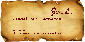 Zsadányi Leonarda névjegykártya